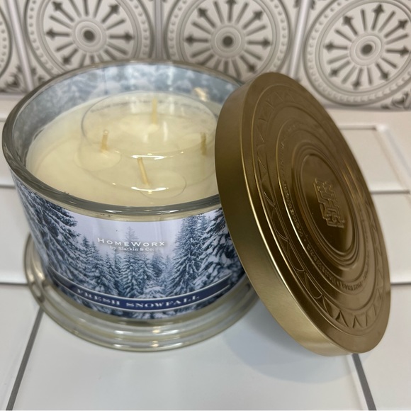 HomeWorx Harry Slatkin SNOWFALL 4 Wick Candle Home Decor 18 oz - NEW - Picture 3 of 5